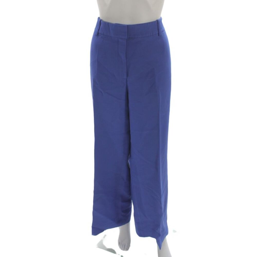 Lafayette 148 New York Womens Dress Pants Blue 70% Wool Solid Fall Size 10